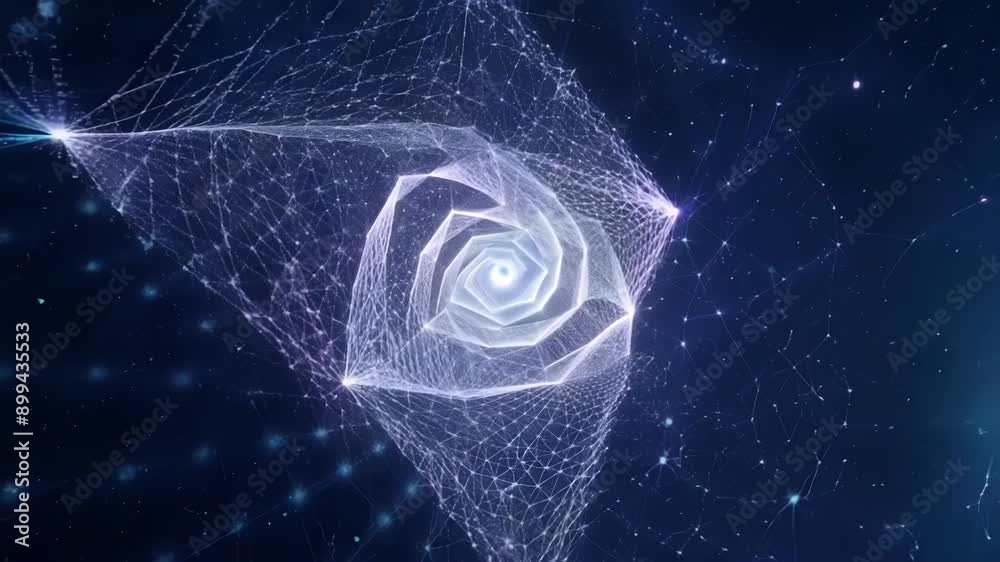 The space in between is filled with particles forming geometric fractals with each new iteration more complex and beautiful than the last.