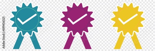 Award icon. Achieve vector icon. Achievement symbol. Ribbon Badge vector illustration. EPS 10.