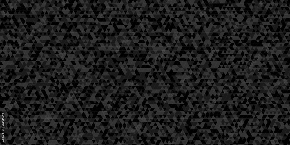 Fototapeta premium Abstract modern Vector geometric technology black and gray cubic triangle. seamless digital grid light pattern black low Polygon Mosaic triangle texture, business and corporate background.