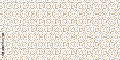Overlapping abstract traditional geometric creative wave circle minimal lapping textile round vector texture. orange an brown fabric lapping element repeat swirl geometrical background.