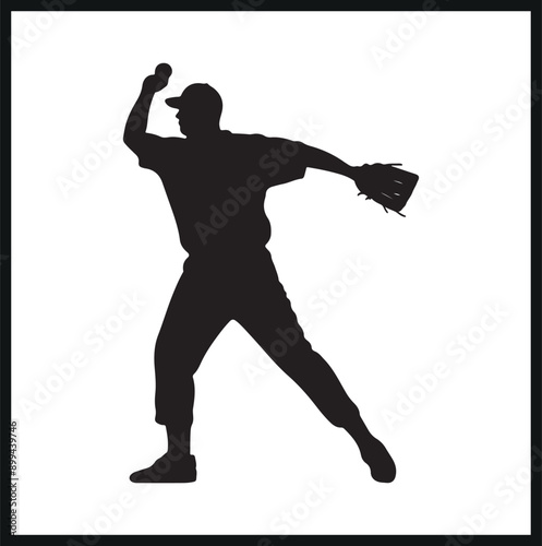 Baseball silhouette. player hitting vector