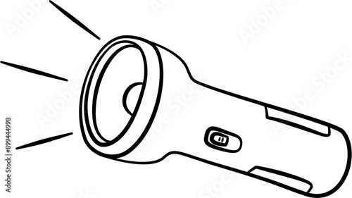 flashlight hand drawn doodle vector clip art outline
