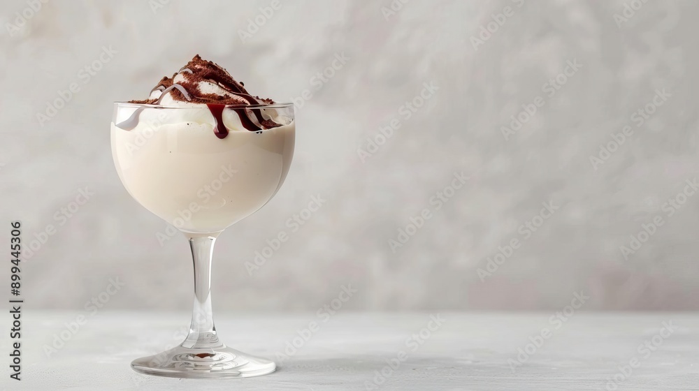 A sophisticated Dirty Snowmen cocktail in a sleek A sophisticated Dirty Snowmen cocktail in a sleek