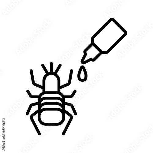 Flea remover line icon isolated, editable stroke vector object.