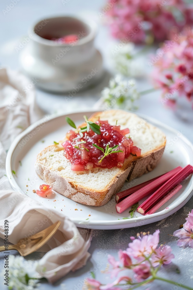 Jam and bread on the table. Selective focus. Jam and bread on the table. Selective focus.