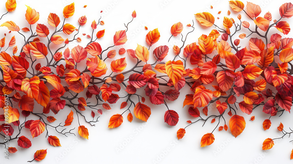 Vibrant Autumn Leaves Garland with Shades of Red, Orange, and Yellow, Perfect for Fall Decorations and Seasonal Home Decor Vibrant Autumn Leaves Garland with Shades of Red, Orange, and Yellow, Perfect for Fall Decorations and Seasonal Home Decor