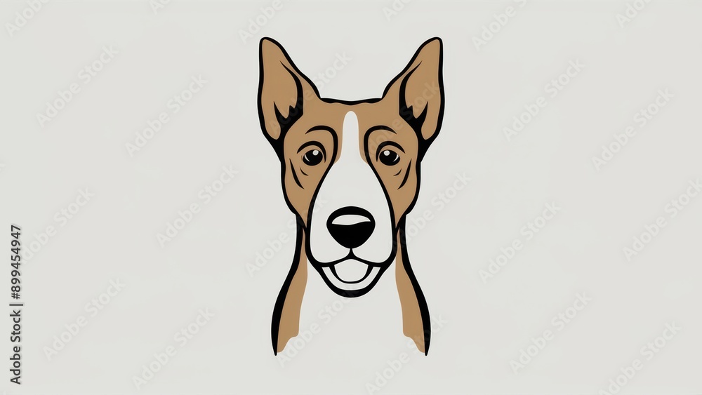 A dog's face is shown on a gray background, AI A dog's face is shown on a gray background, AI