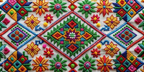 Colorful embroidery creating vibrant and detailed designs , embroidery, colorful, vibrant, detailed, stitching
