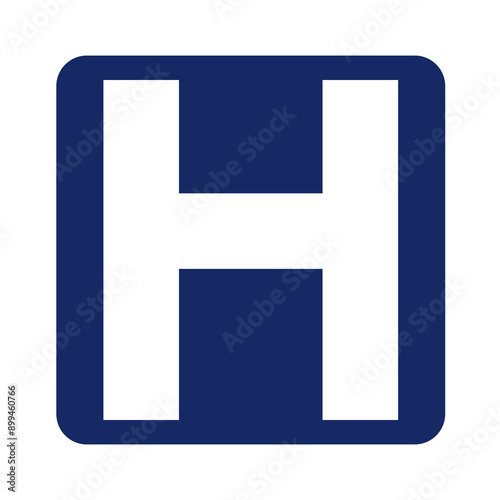 Hospital sign, Medical, healthcare, H symbol, Road sign