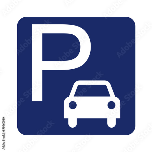 parking sign, parking icon on blue background