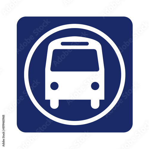 bus station sign, bus stop icon, transport sign.
