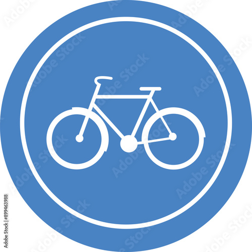 traffic sign icon bike bicycle cycle blue sign vector