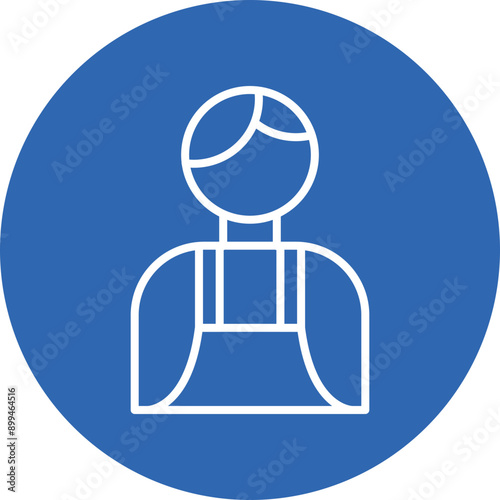 Shopkeeper line circle icon