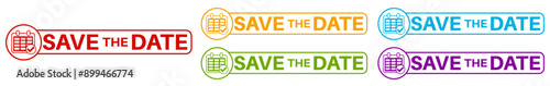 Set collections save the date colorful icon sign. date reminder labels design template Vector illustration