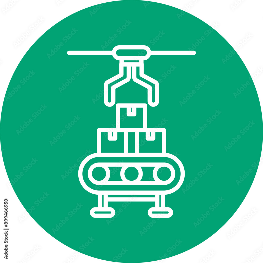 Assembly Line line circle icon Assembly Line line circle icon