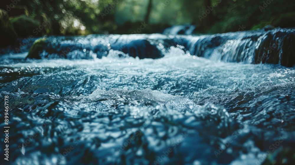 Fototapeta premium Background of water flowing in a river