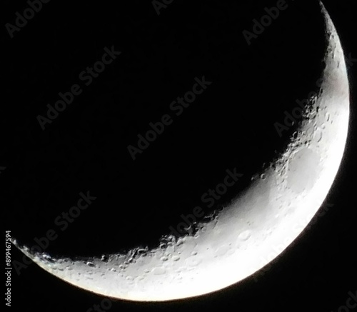 Crescent moon in detail