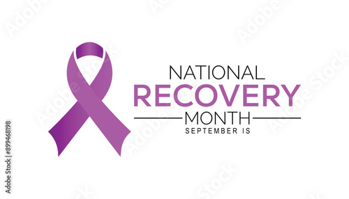 National Recovery Month is observed every year on September.Holiday concept background, placard, banner design template Vector illustration background design.
