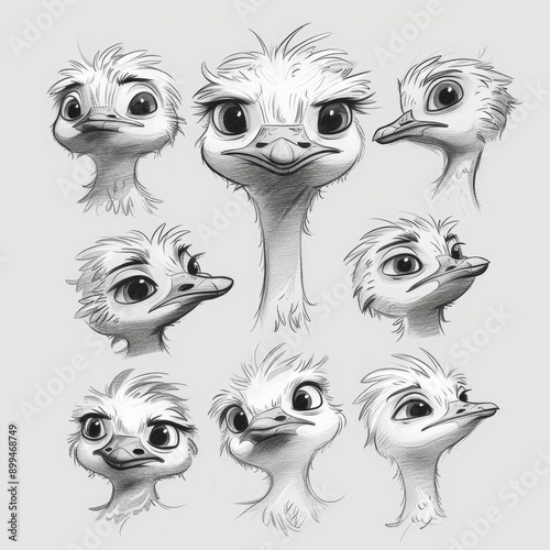 Ostrich Cartoon Character photo