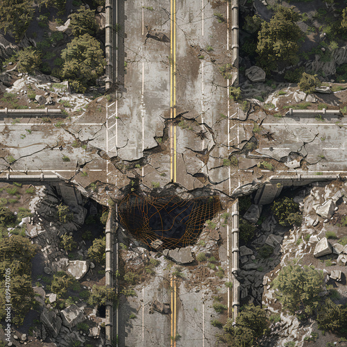 Post Apocalyptic  Battle Map  for RPG ,Map for Dungeons and Dragons,DnD map, Tabletop Role-Playing Games, Adventure Game Background, Top-Down View