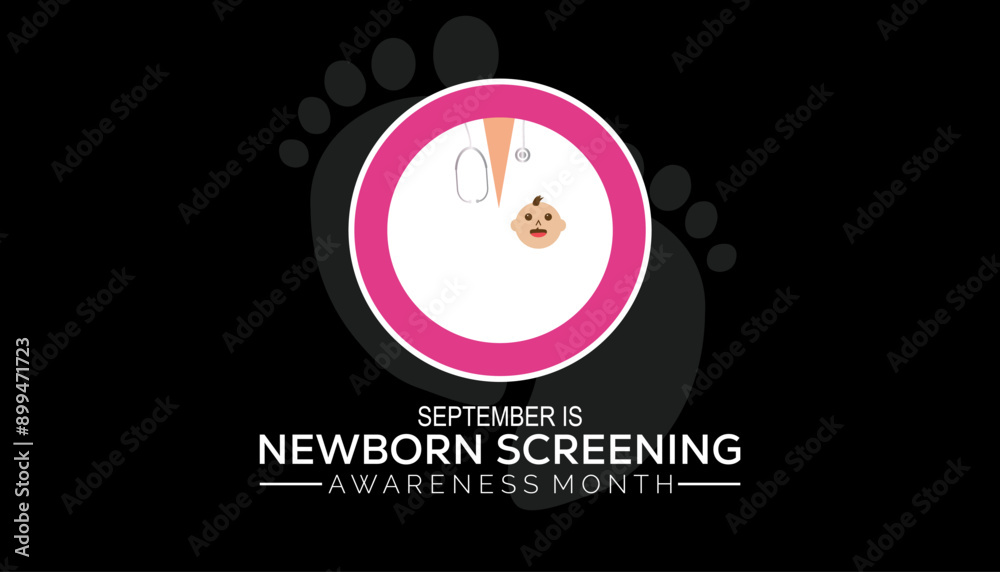 Fototapeta premium Newborn Screening Awareness Month is observed every year on September.Holiday concept background, placard, banner design template Vector illustration background design.