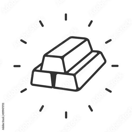 Gold bar icon isolated flat style vector illustration.