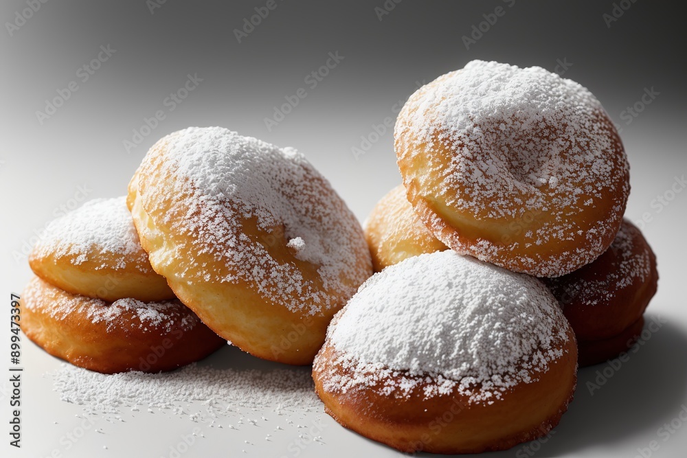 Beignets, Powdered Sugar-Coated Fried Pastries Beignets, Powdered Sugar-Coated Fried Pastries