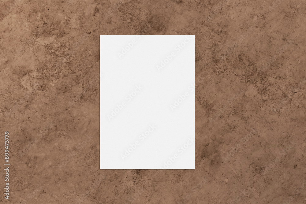 Paper Mockup on Old Marble Surface Paper Mockup on Old Marble Surface