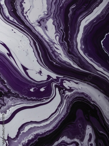 Purple marble fluid art Abstract wallpaper with swirling marble patterns and fluid colors - high contrast