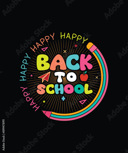 Back to School Typography T-Shirt Design: Vintage Vector, SVG, and Printable for Cricut & Laser Cut