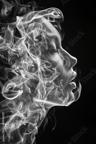 smoke on black background