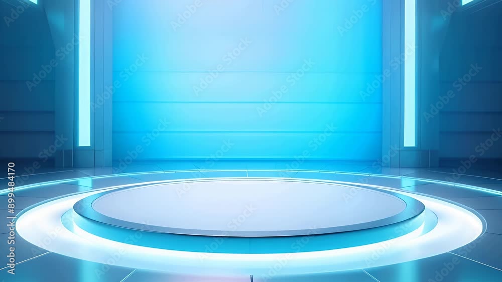 podium Futuristic showcase with platform for product displaying. Empty modern stage display. Seamless looping motion design. Video animation Ultra HD 4K 3840x2160
