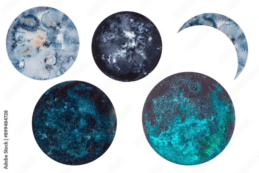 Crescent moon and moon celestial element. Astrological Illustration watercolor hand drawn. Crescent moon for icon or logo, kids room decoration Crescent moon and moon celestial element. Astrological Illustration watercolor hand drawn. Crescent moon for icon or logo, kids room decoration