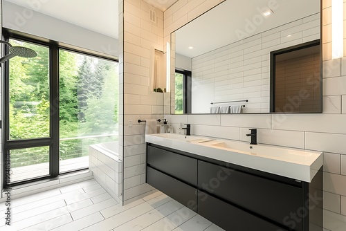 Wallpaper Mural modern bathroom with tiles Torontodigital.ca