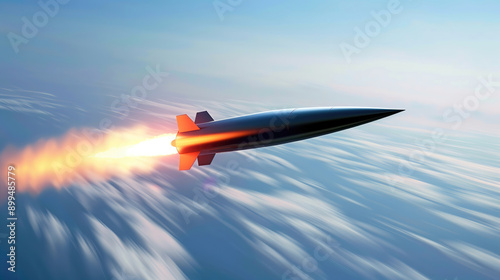 Obraz na płótnie hypersonic missile in high speed flight.