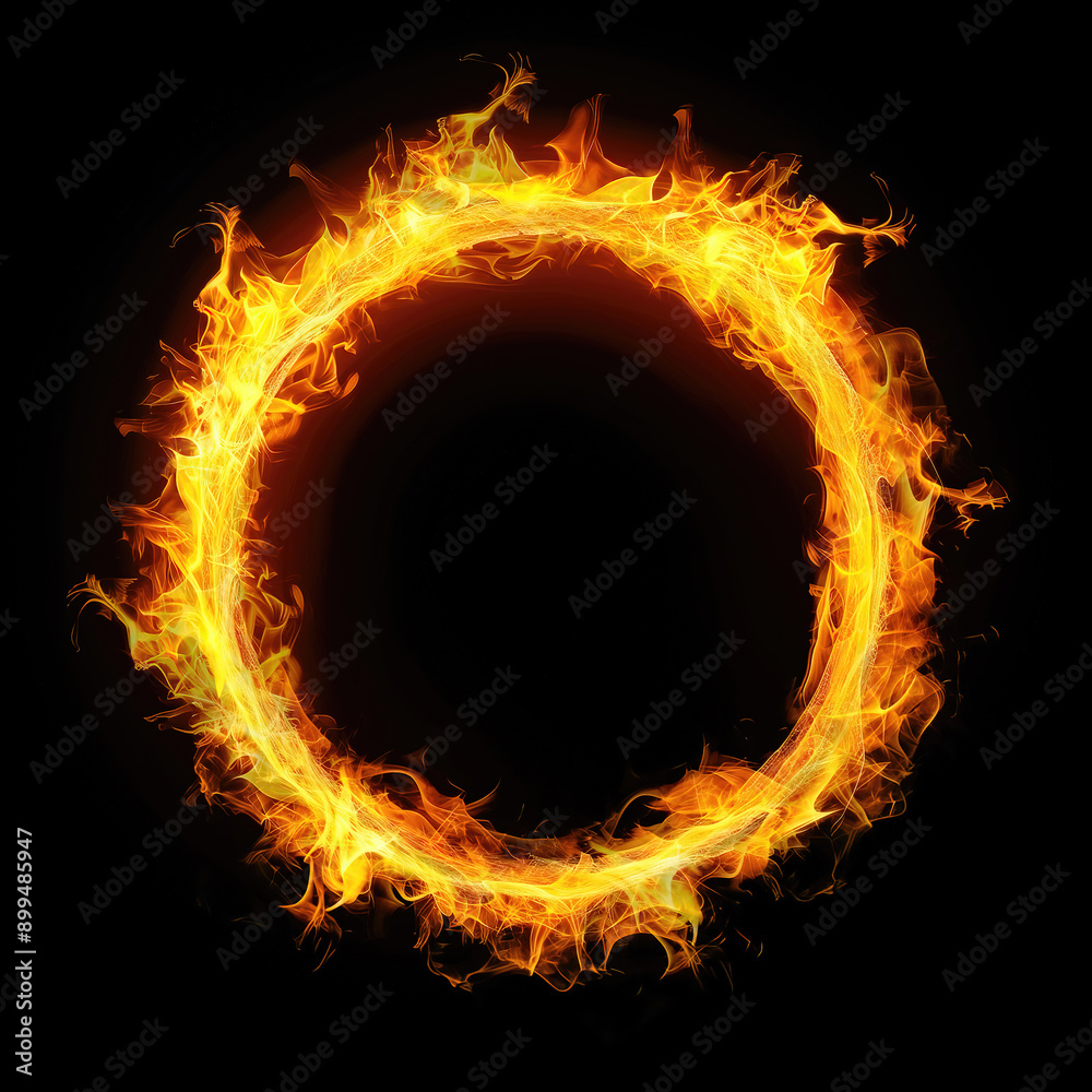 Ring of fire isolated on a black background. Ring of fire isolated on a black background.