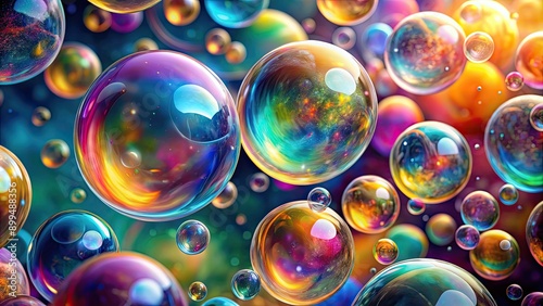 Abstract background filled with colorful bubbles, colorful, abstract, vibrant, bubbles, background, patterns, texture © Nasnunt
