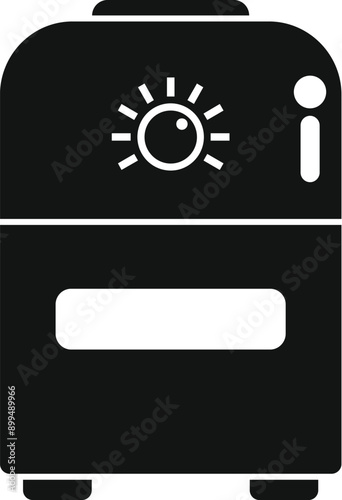 Electric convection oven with temperature control icon in glyph style