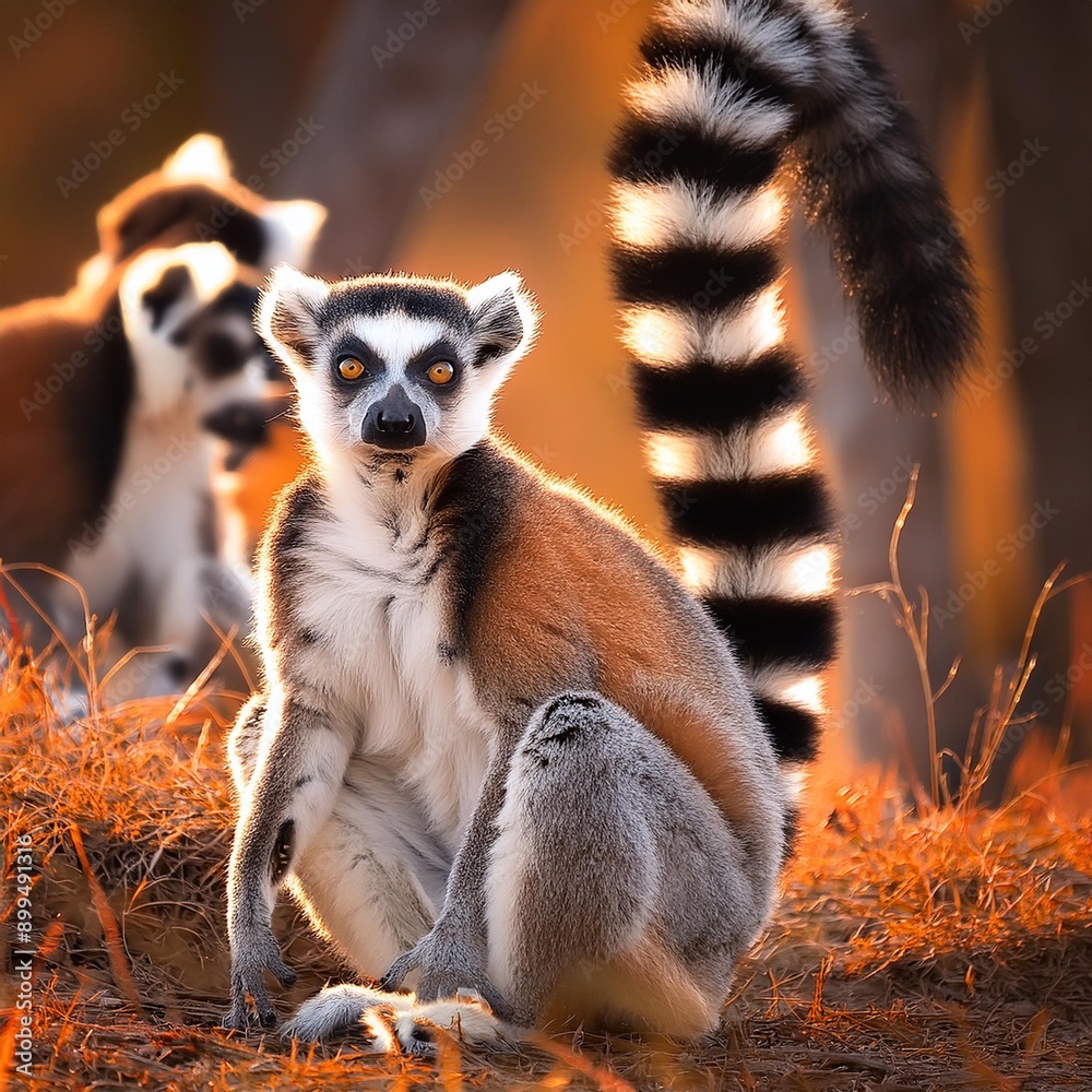 Fototapeta premium lemur primate animal, AI generated
