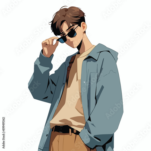 Vector of a teeenager posed in a photo.

