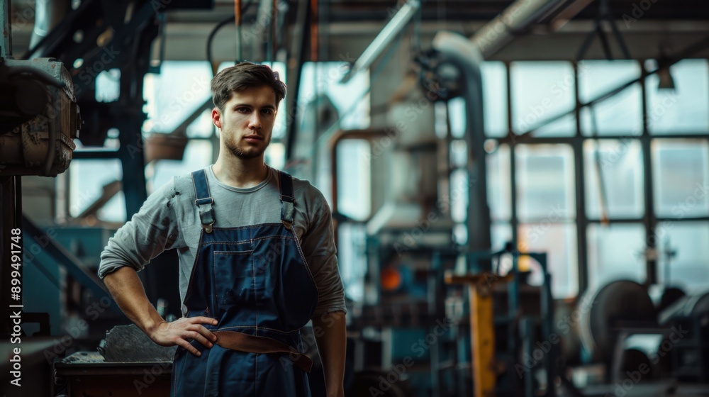 The worker in the factory The worker in the factory