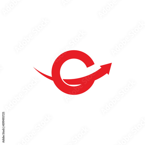 letter g c swoosh arrow logo vector