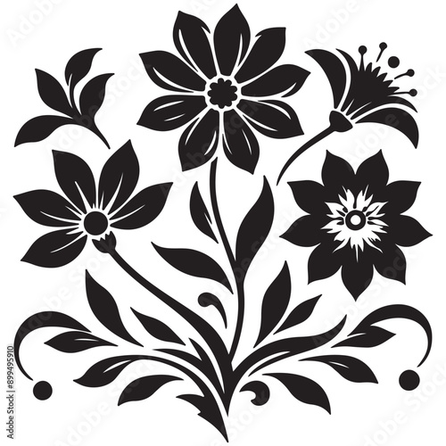 Elegant Simplicity Black and White Blossoms