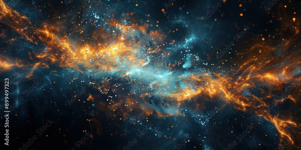 Fototapeta premium Abstract Universe Map, Concept of Interstellar Connectivity and Exploration, Interplanetary Data Transfer and Cosmic Technology, Galactic Commerce, Universal Information Exchange and Celestial 