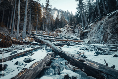 A vast field of debris left...