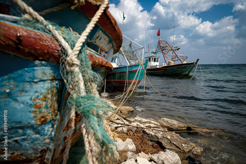 Fishing boats and nets cont...