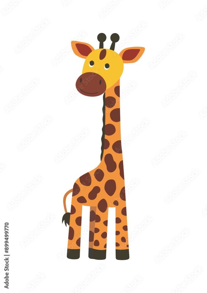 Obraz premium Cute giraffe. Isolated vector illustration on white background