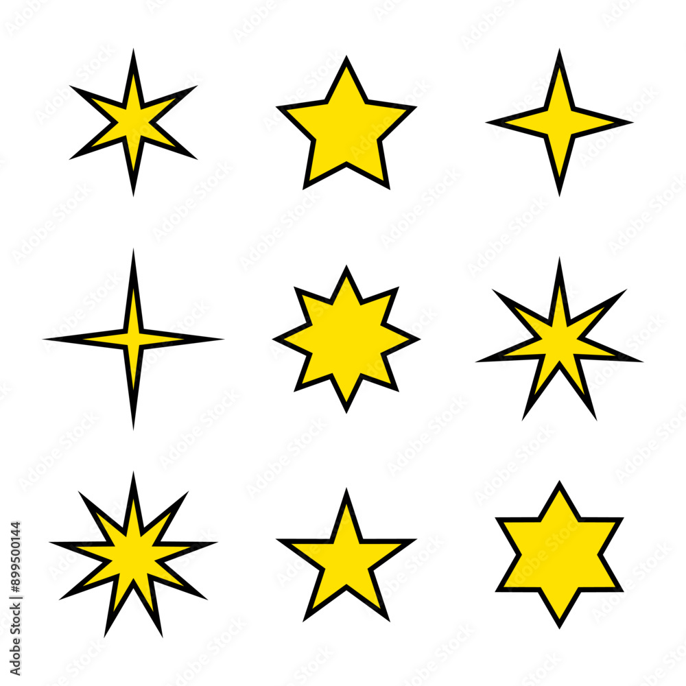 Star icon set in generic style. Stars sign symbol Star icon set in generic style. Stars sign symbol