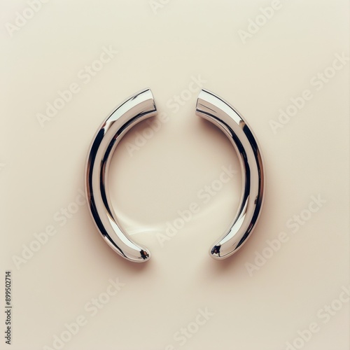 Medium shot of horseshoe, isolated on a white background, bright tonality, 