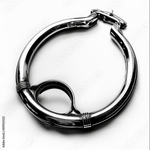 Medium shot of horseshoe, isolated on a white background, bright tonality, 
